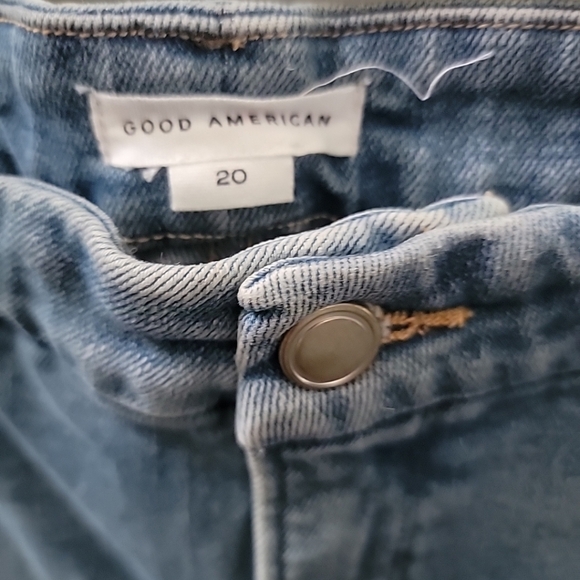 Good American Women’s Size 20 Blue Good Waist High Rise Distressed Jeans Stretch - Picture 4 of 5